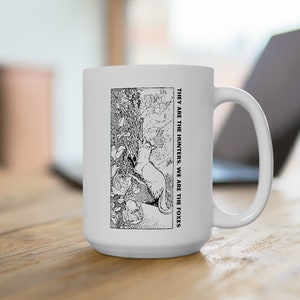 I Know Places Mug 15oz, Ceramic Coffee Mug, Gifts for Her, Vintage Fox Mug