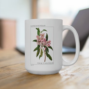 August Mug 15oz, Ceramic Coffee Mug, Gifts for Her, Botanical Mug