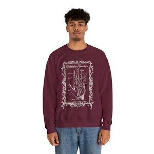 Sudadera bruja de quiromancia, camisa bruja, temporada espeluznante, cuello redondo de Halloween, vibraciones de otoño, colores cómodos 1717, vibraciones brujas, adivinación imagen 5