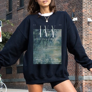 Ivy Sweatshirt, Vintage Painting Sweatshirt, Magazine Style Shirt, Concert Crewneck, Gifts for Her, Gildan 18000 Unisex Sweatshirt