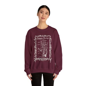 Sudadera bruja de quiromancia, camisa bruja, temporada espeluznante, cuello redondo de Halloween, vibraciones de otoño, colores cómodos 1717, vibraciones brujas, adivinación imagen 4