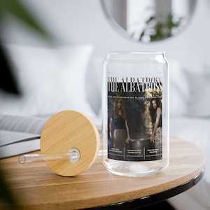 The Albatross Cup, TTPD Cup, Tea Time Cup, Concert Cup, Gifts for Her, Glass Cup with Bamboo Lid, 16oz