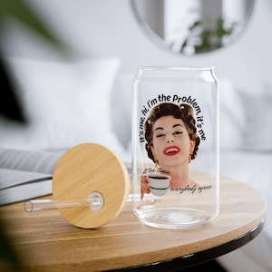 Anti-Hero Cup, Tea Time Cup, Concert Cup, Gifts for Her, Glass Cup with Bamboo Lid, 16oz