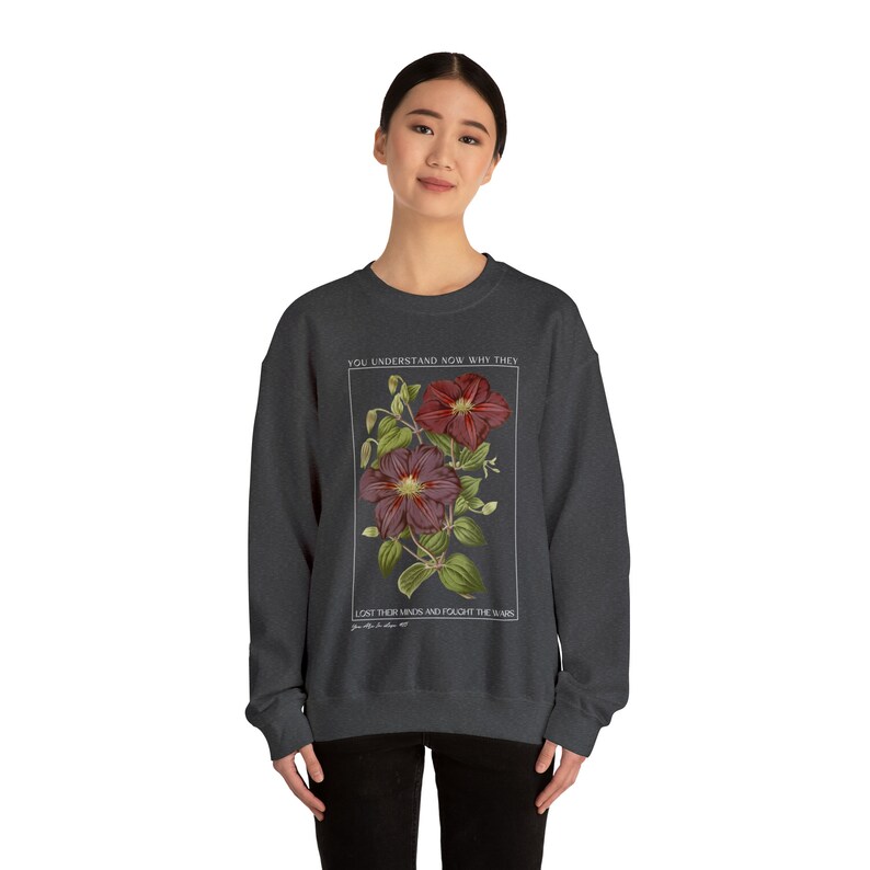 The Real In Love Botanical Sweatshirt, Gifts for Her, Gildan 18000 Unisex Sweatshirt image 6