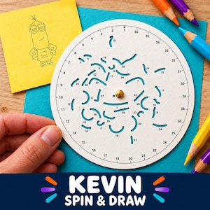 SpinDrawing Minion – Spin & Draw Printable Activity for Kids | Surprise Drawing Game | PDF Download