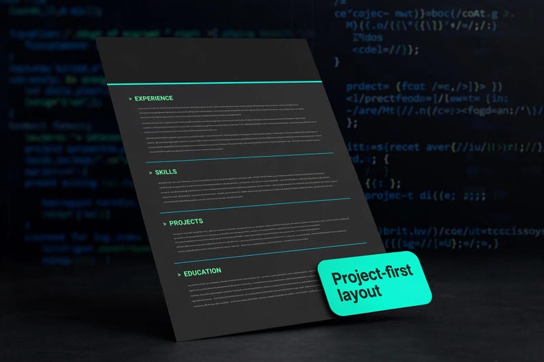 Junior Developer Resume Template | Bootcamp Grad Coding CV | ATS Friendly Programmer Resume | Entry Level Software Engineer CV image 1