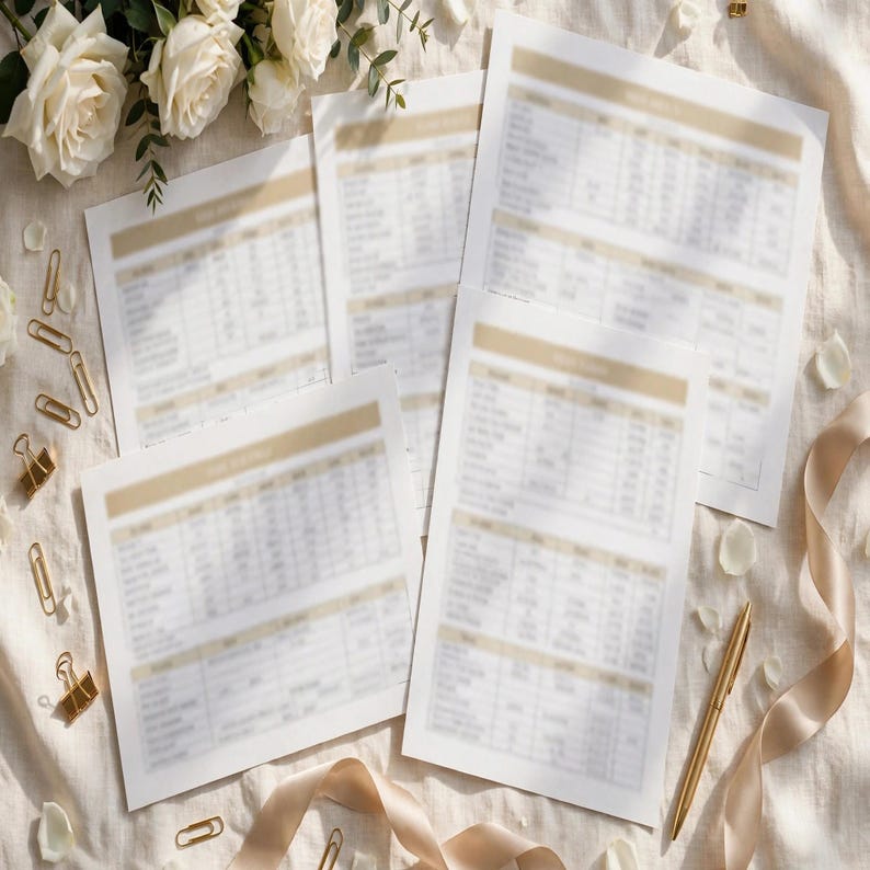Modèle de feuille de calcul pour l'organisation de mariage | Suivi du budget, liste des invités, plan de table, checklist et calendrier pour les futures mariées image 10