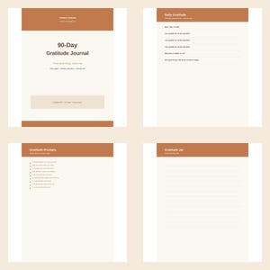 90-Day Gratitude Journal Printable, Daily Gratitude Pages, Weekly Reflection, Gratitude Prompts, Mindfulness Journal PDF image 4