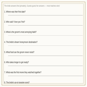Bridal Shower Games Bundle Printable, 12 Wedding Shower Games with Answer Key, Bingo Quiz Scattergories Mad Libs for Guests image 4