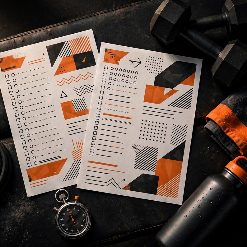 Fitness Workout Tracker Printable, Gym Log with Weekly Split Planner, Measurements and Personal Records Log, Strength Training Log PDF image 3