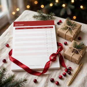 Printbare bundel met kerstplanner voor 2026 - Cadeauplanner, budgetplanner voor de feestdagen, menu- en bakplanner voor het avondeten, kerstkalenders afbeelding 3