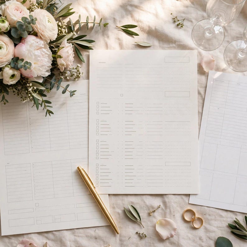 Wedding Day Timeline Planner Printable, Day Of Wedding Checklist, Vendor Contacts & Emergency Kit List for Brides, Day Of Coordinator image 3
