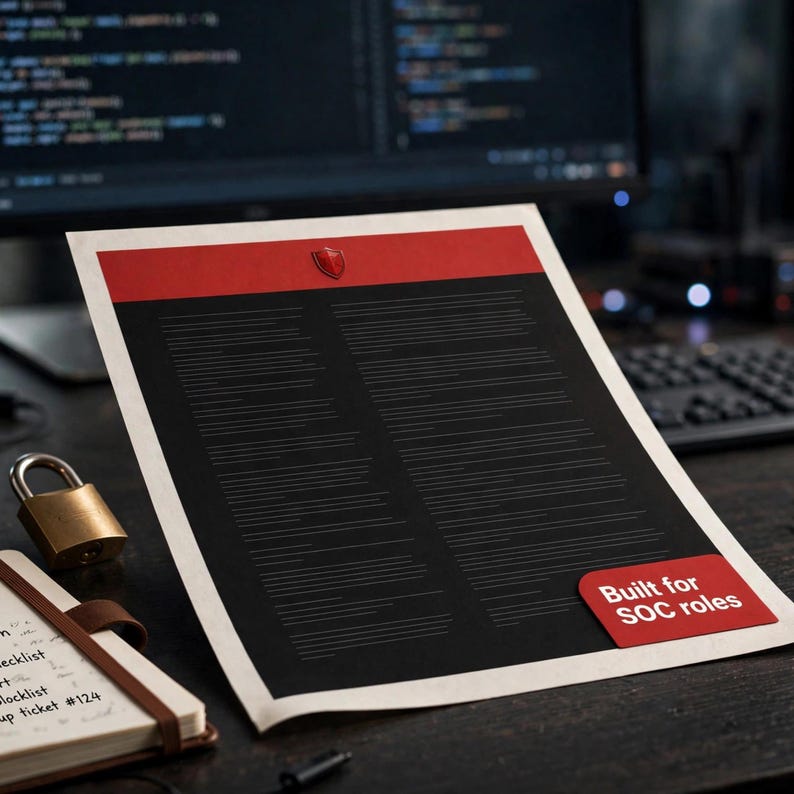 Cybersecurity Resume Template | Entry Level SOC Analyst CV | ATS Friendly Security Analyst Resume | Editable Word Docs image 2