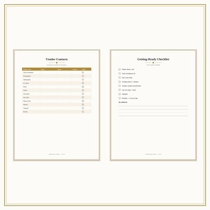 Wedding Day Timeline Planner Printable, Day Of Wedding Checklist, Vendor Contacts & Emergency Kit List for Brides, Day Of Coordinator image 2