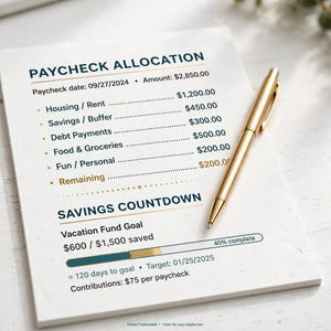 Irregular Income Budget Planner Printable, Paycheck Budget for Freelancers, Budget Binder with Bill Tracker and Debt Payoff, PDF image 5