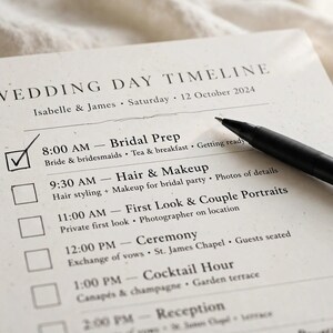 Wedding Day Timeline Planner Printable, Day Of Wedding Checklist, Vendor Contacts & Emergency Kit List for Brides, Day Of Coordinator image 5