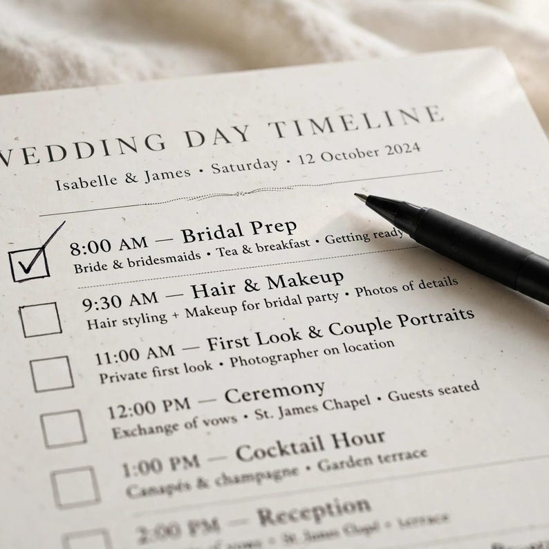 Wedding Day Timeline Planner Printable, Day Of Wedding Checklist, Vendor Contacts & Emergency Kit List for Brides, Day Of Coordinator image 5