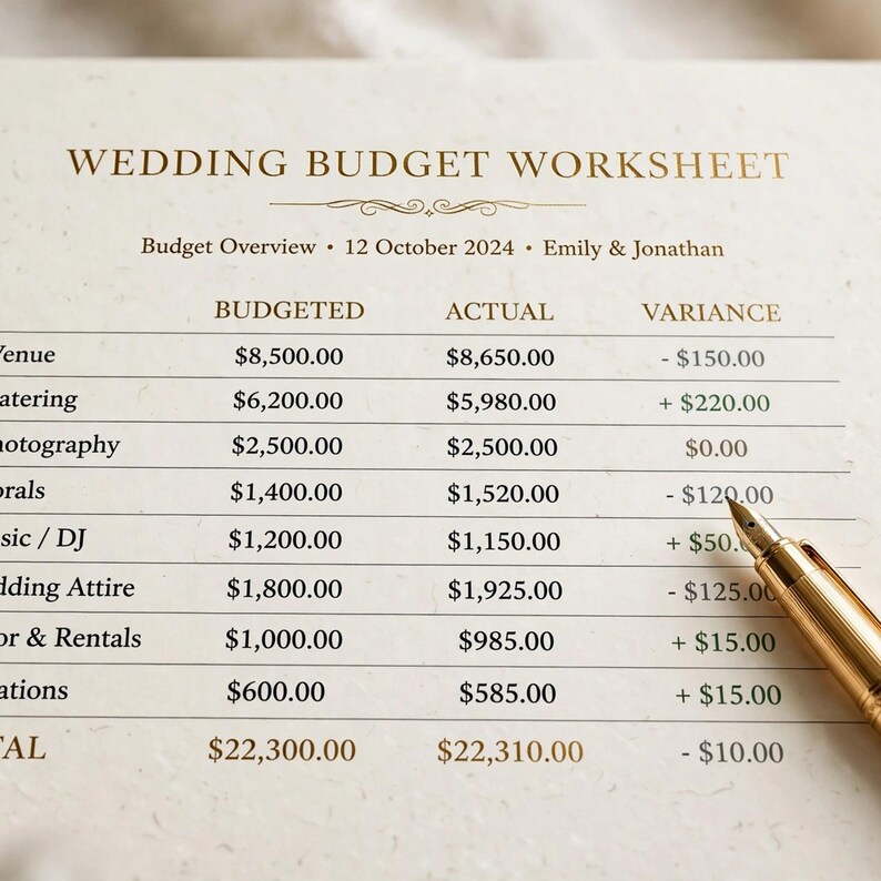 Wedding Budget Planner Printable, Wedding Budget Tracker with Vendor Comparison, Payment Tracker & Guest Estimator for Engaged Couples image 5