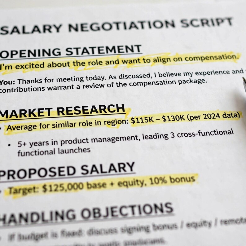 Salary Negotiation Scripts Printable, Counter Offer Email and Phone Scripts, What to Say When Negotiating Salary Guide, PDF image 5