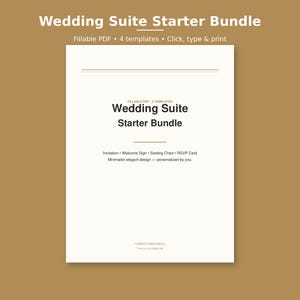 Editable Wedding Invitation Suite Printable, Minimalist Wedding Template Bundle with Welcome Sign, Seating Chart and RSVP Card, PDF image 1