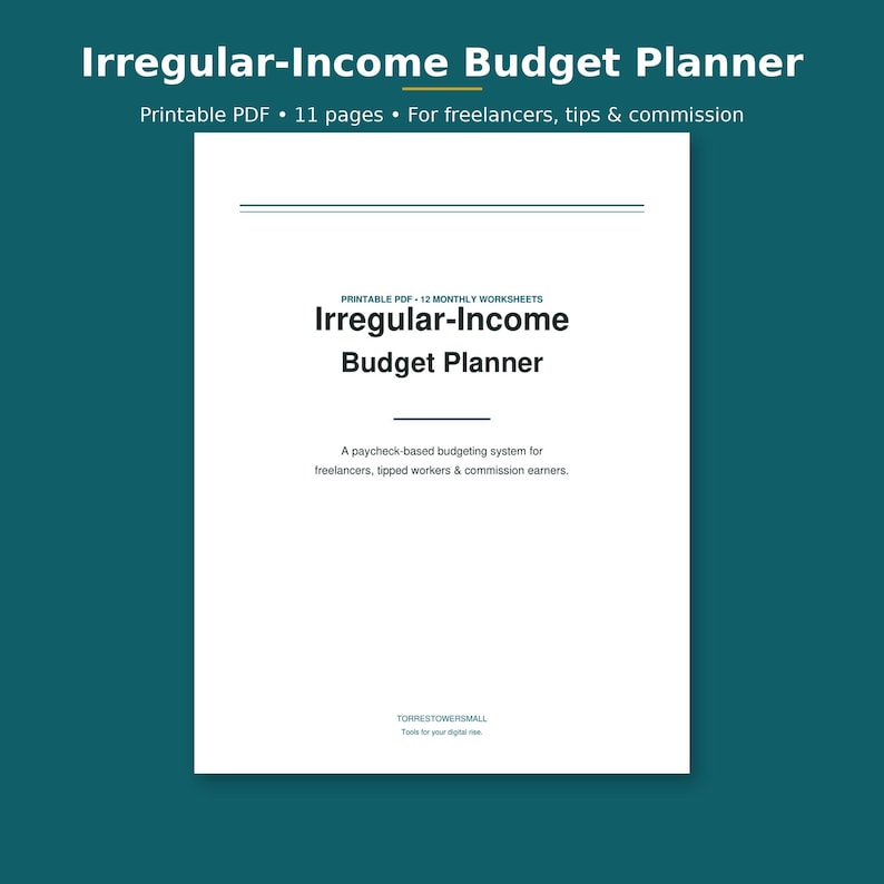 Irregular Income Budget Planner Printable, Paycheck Budget for Freelancers, Budget Binder with Bill Tracker and Debt Payoff, PDF image 1