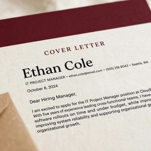 IT Cover Letter Template Pack | 5 Tech Cover Letters ATS Friendly | Editable Word & Google Docs | Cover Letter Examples image 5