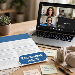 Remote Tech Support Resume Template | Work From Home IT Resume | ATS Friendly Virtual Support CV | Editable Word & Google Docs image 2