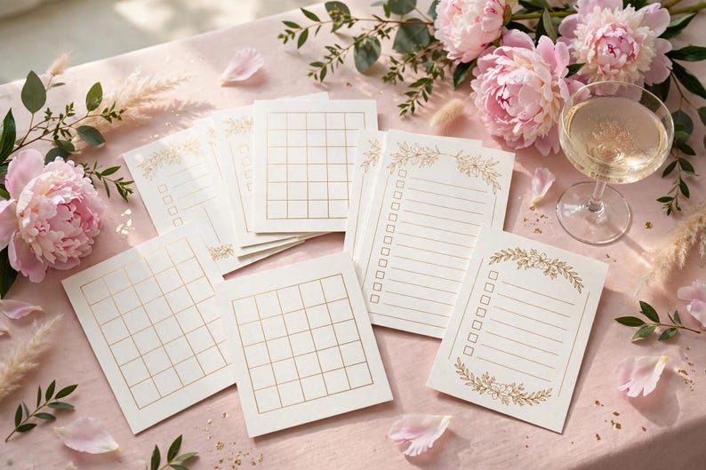 Bridal Shower Games Bundle Printable, 12 Wedding Shower Games with Answer Key, Bingo Quiz Scattergories Mad Libs for Guests image 1