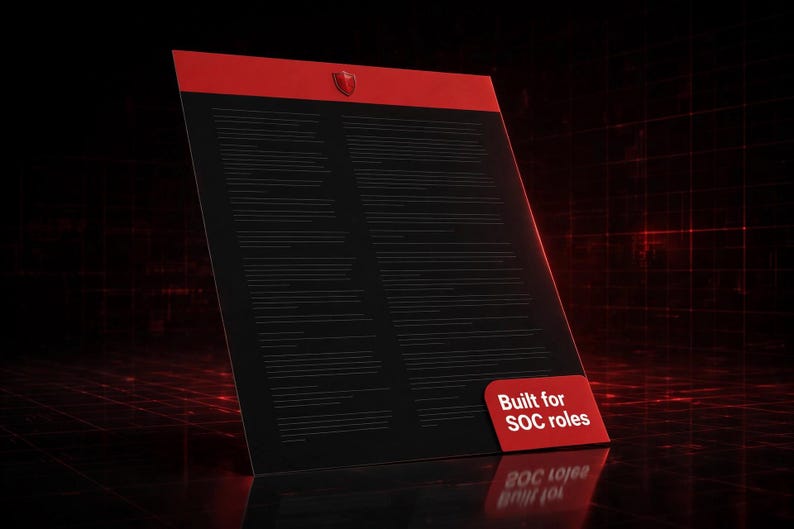 Cybersecurity Resume Template | Entry Level SOC Analyst CV | ATS Friendly Security Analyst Resume | Editable Word Docs image 1