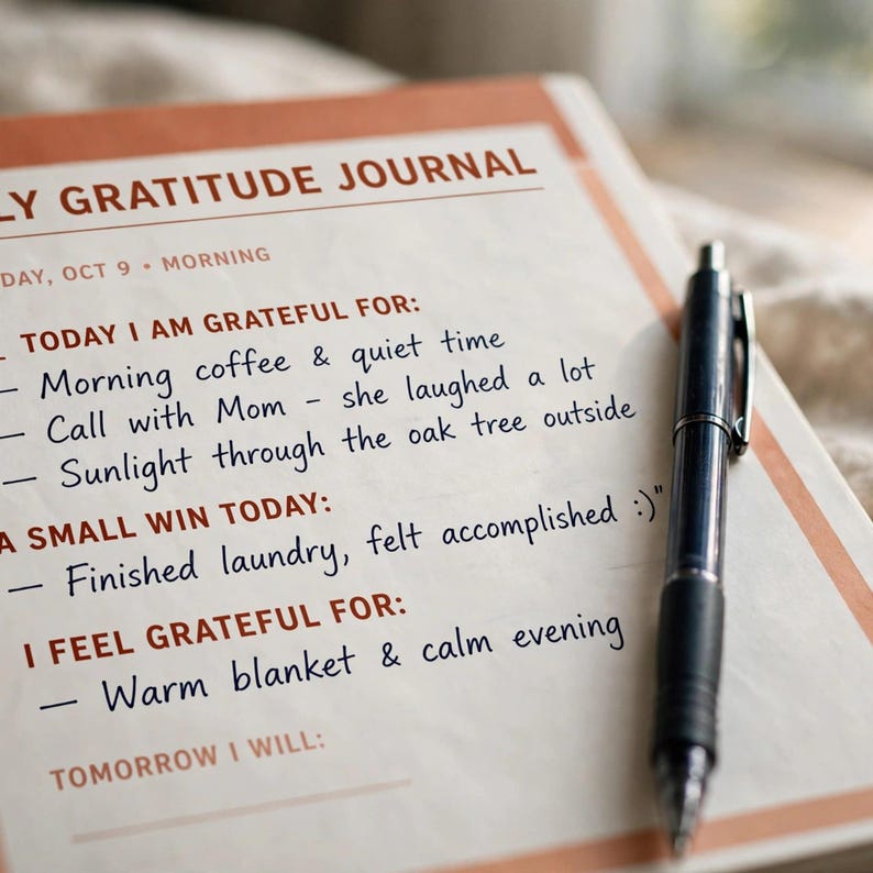 90-Day Gratitude Journal Printable, Daily Gratitude Pages, Weekly Reflection, Gratitude Prompts, Mindfulness Journal PDF image 5