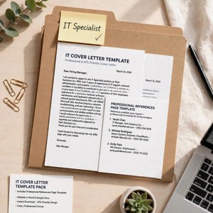 IT Cover Letter Template, Tech Cover Letter Example Pack with Professional References Page Template, Job Application Kit image 7