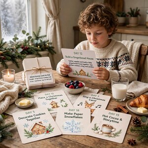 Advent Activity Cards for Kids Printable, 25 Day Christmas Countdown Cards, Family Advent Calendar Activities image 7