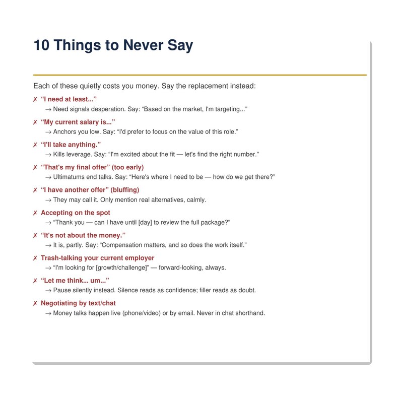 Salary Negotiation Scripts Printable, Counter Offer Email and Phone Scripts, What to Say When Negotiating Salary Guide, PDF image 4