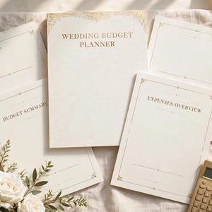 Wedding Budget Planner Printable, Wedding Budget Tracker with Vendor Comparison, Payment Tracker & Guest Estimator for Engaged Couples image 1