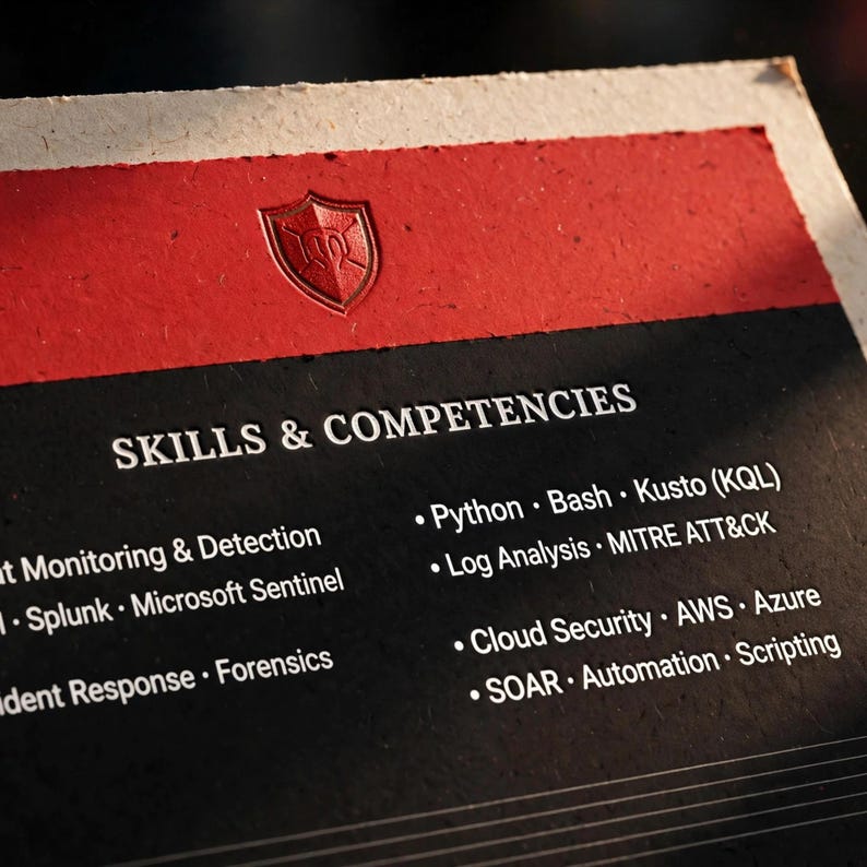 Cybersecurity Resume Template | Entry Level SOC Analyst CV | ATS Friendly Security Analyst Resume | Editable Word Docs image 3