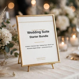 Editable Wedding Invitation Suite Printable, Minimalist Wedding Template Bundle with Welcome Sign, Seating Chart and RSVP Card, PDF image 5