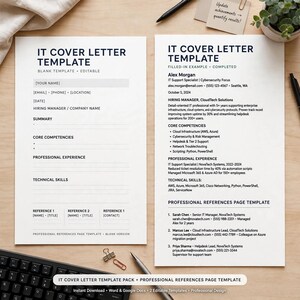 IT Cover Letter Template, Tech Cover Letter Example Pack with Professional References Page Template, Job Application Kit image 9