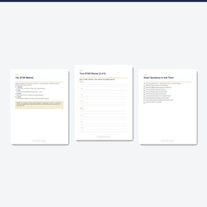 Interview Prep Workbook Printable, Job Interview Preparation Guide with STAR Method Worksheets, 20 Questions and Thank You Emails, PDF image 2