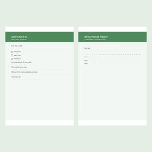30-Day Habit Reset Tracker Printable, Daily Check-In Pages, Streak Tracker, Weekly Reflection, Self-Compassion Journal PDF image 2