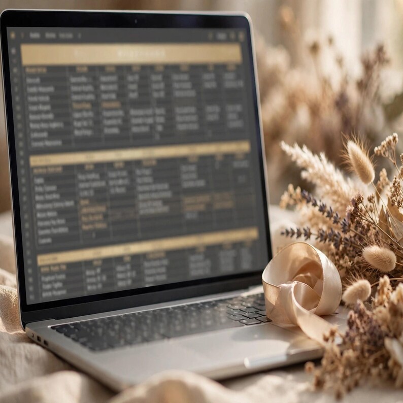 Modèle de feuille de calcul pour l'organisation de mariage | Suivi du budget, liste des invités, plan de table, checklist et calendrier pour les futures mariées image 3