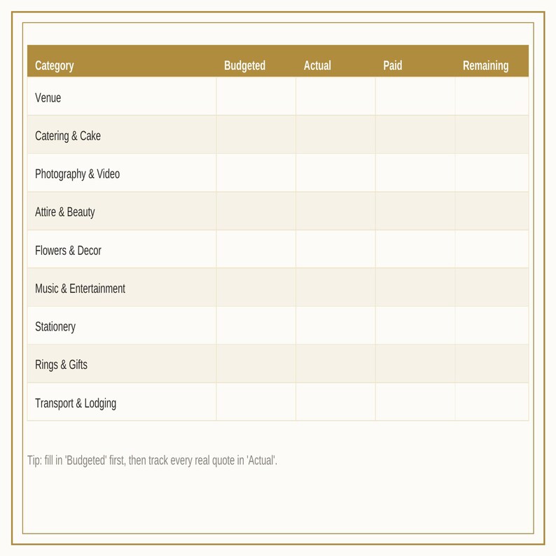 Wedding Budget Planner Printable, Wedding Budget Tracker with Vendor Comparison, Payment Tracker & Guest Estimator for Engaged Couples image 4
