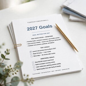Monatsplaner 2027 zum Ausdrucken – Kalender-Organizer 2027 mit Monatsübersichten, Zielseiten, Gewohnheitstracker und Notizen, minimalistischer PDF-Planer Bild 5
