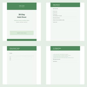 30-Day Habit Reset Tracker Printable, Daily Check-In Pages, Streak Tracker, Weekly Reflection, Self-Compassion Journal PDF image 4