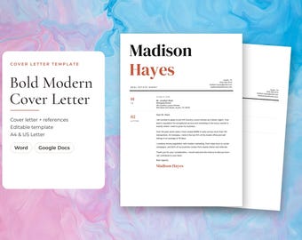 Vorlage für ein aussagekräftiges Anschreiben mit Referenzen, typografischem Design, Word & Google Docs