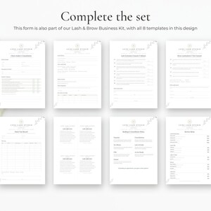 Editable patch test record template for lash and brow artists, Word and Google Docs