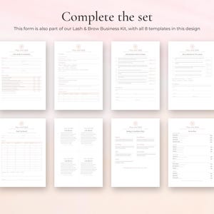 Editable patch test record template for lash and brow artists, Word and Google Docs