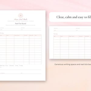 Editable patch test record template for lash and brow artists, Word and Google Docs