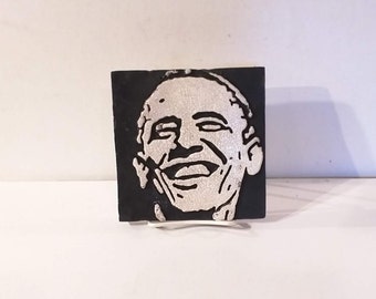 President Barack Obama Ceramic Hand Carved Art Tile -Limited Edition & Supply