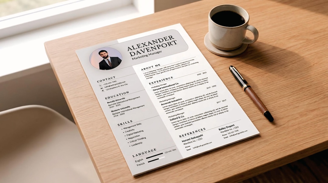 Minimalist Resume Template Canva, Professional Modern CV Design, 1 Page ...