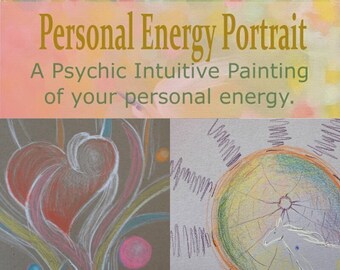 Personal Energy Portrait, Custom Original Intuitive Spirit Art, Psychic Reading, Soul Guided Energy Art, Spiritual Channeled Artwork